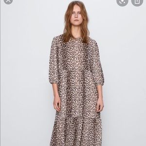 Zara leopard print dress NWT